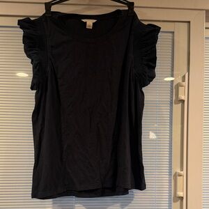 Caslon Black Ruffle Sleeve Blouse